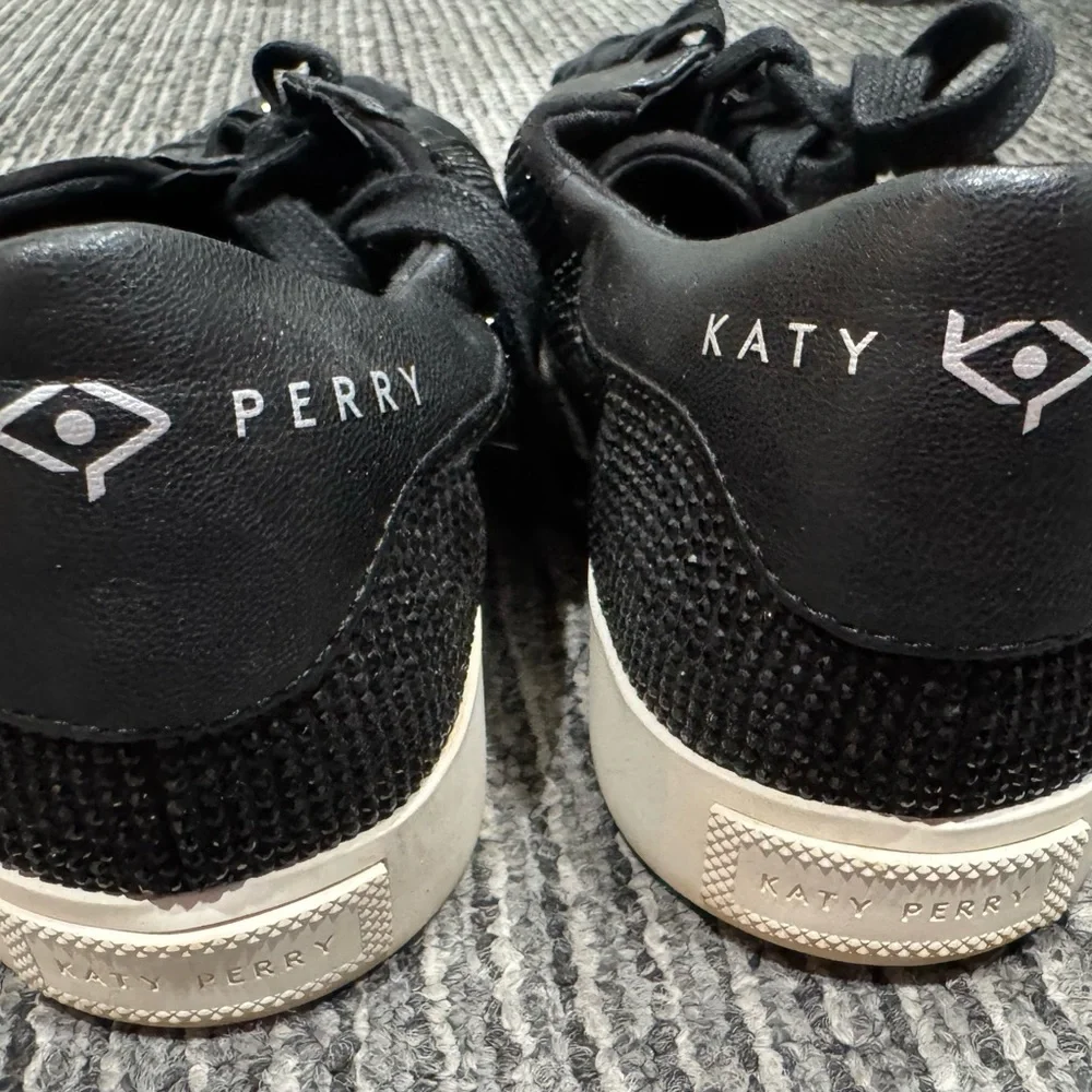 Katy Perry Black Sequin Rizzo Women's Sneakers - Picture 4 of 5